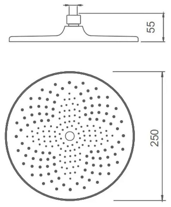 Верхняя лейка 25 см, тропический душ Splenka S451.51 — изображение 2