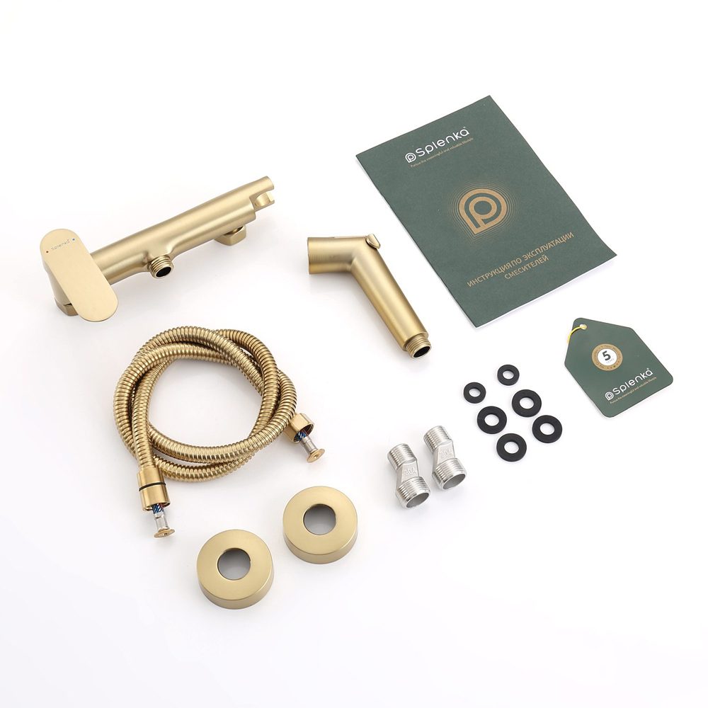 Смеситель для гигиенического душа Splenka S41.51.03, золотой сатин — изображение 8