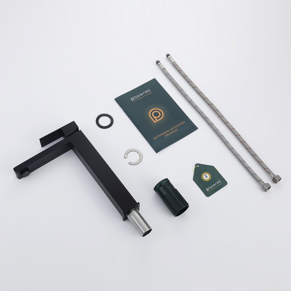 Смеситель для умывальника Splenka S224.15.06, чёрный — изображение 5