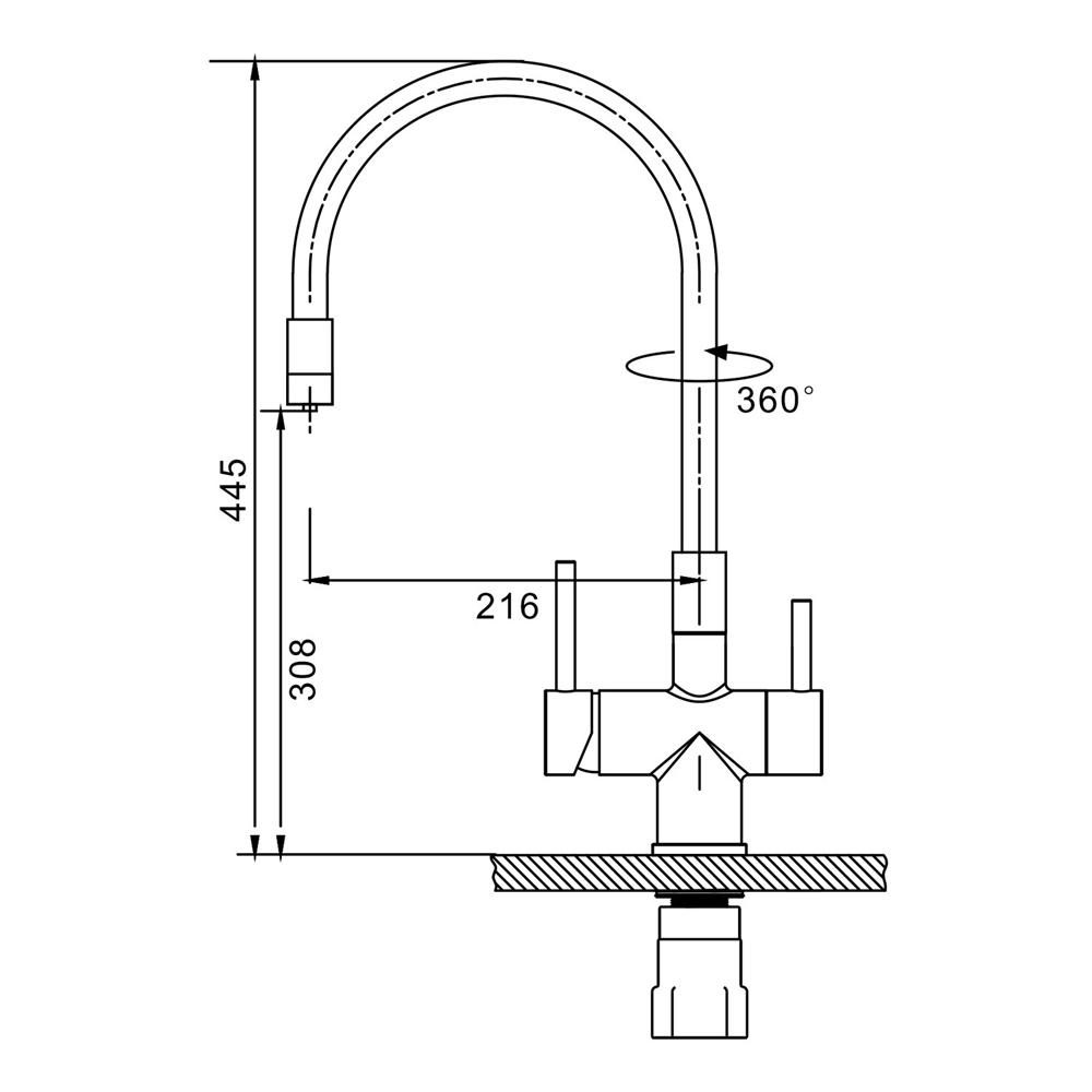 Смеситель для кухни под фильтр с гибким изливом Splenka S70.64.05, сатин — изображение 8