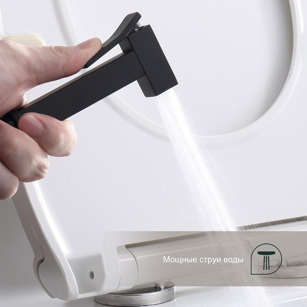 Смеситель скрытого монтажа для гигиенического душа Splenka S98.52.06, чёрный — изображение 3