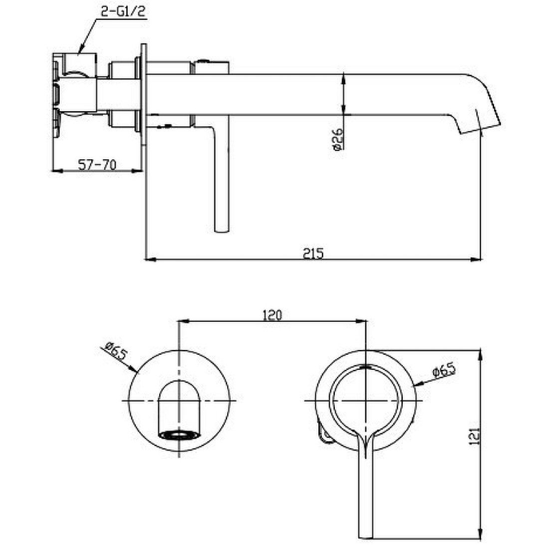 Смеситель скрытого монтажа для умывальника Raglo R20.11.03, золотой сатин — изображение 2