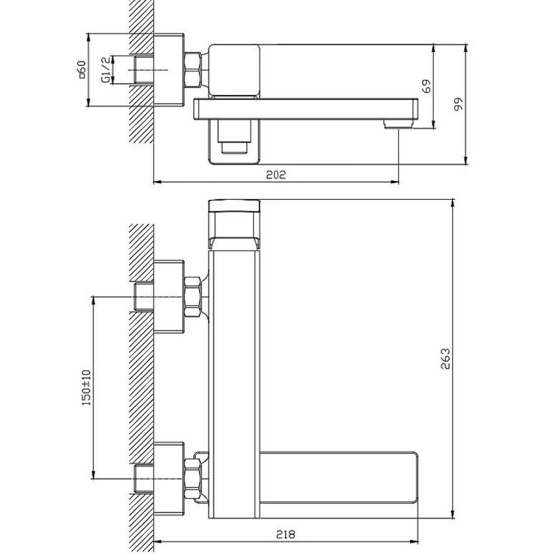 Смеситель для ванны Raglo R30.30.06, чёрный — изображение 2