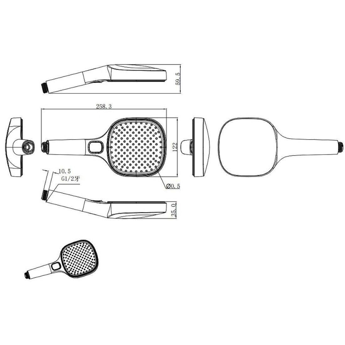 Лейка для душа 3-режимная Raglo R450.51 — изображение 2