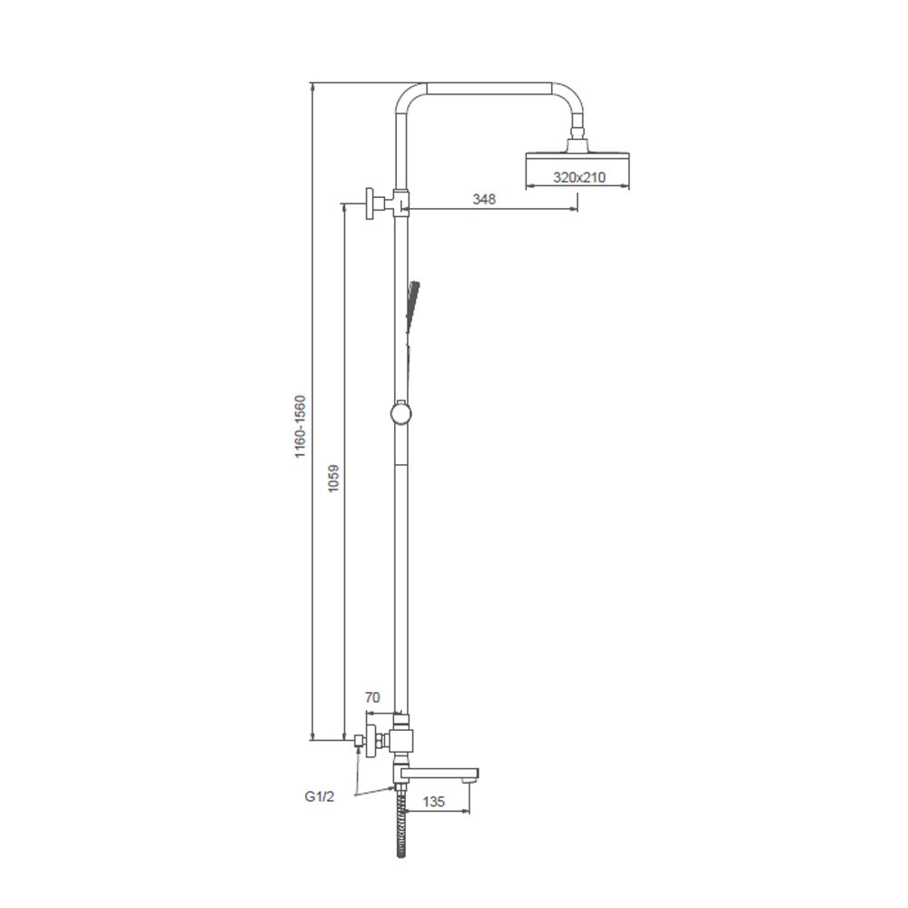 Душевая система с термостатическим смесителем Splenka S224.26.06, чёрный — изображение 2