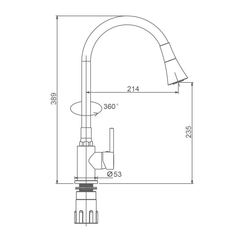 Смеситель для кухни с гибким изливом Splenka S201.4307.05, сатин — изображение 10
