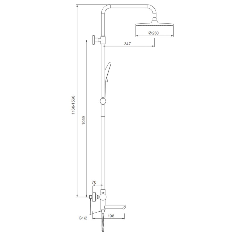 Душевая система с термостатическим смесителем Splenka S223.26.03, золотой сатин — изображение 2