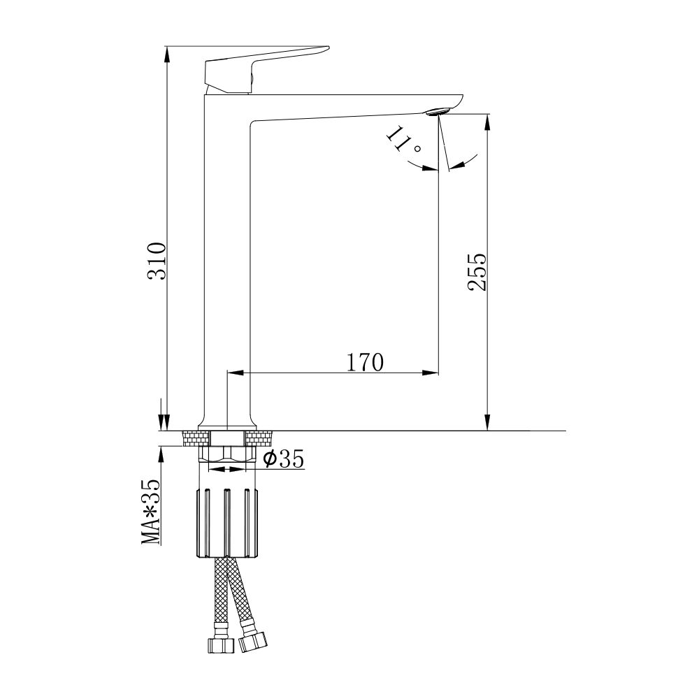 Смеситель для умывальника Splenka S41.15.06, чёрный — изображение 2