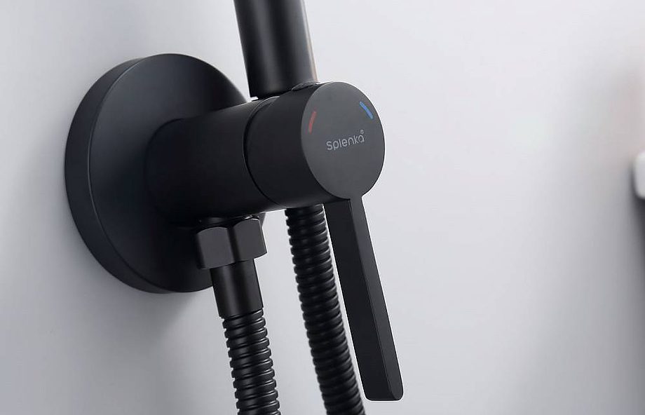 Смеситель скрытого монтажа для гигиенического душа Splenka S221.52.06, чёрный — изображение 7