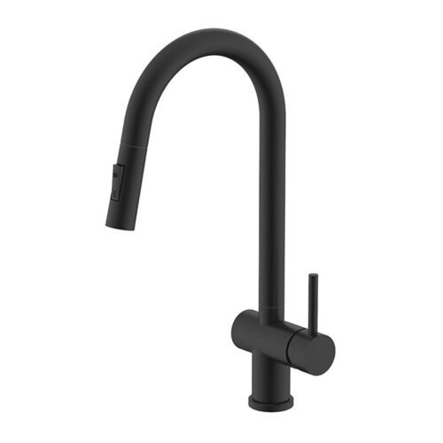 Смеситель для кухни с выдвижным изливом Splenka S204.49.06, чёрный