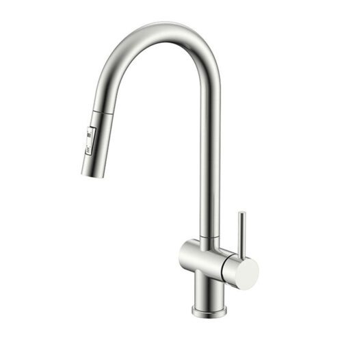 Смеситель для кухни с выдвижным изливом Splenka S204.49.05, сатин