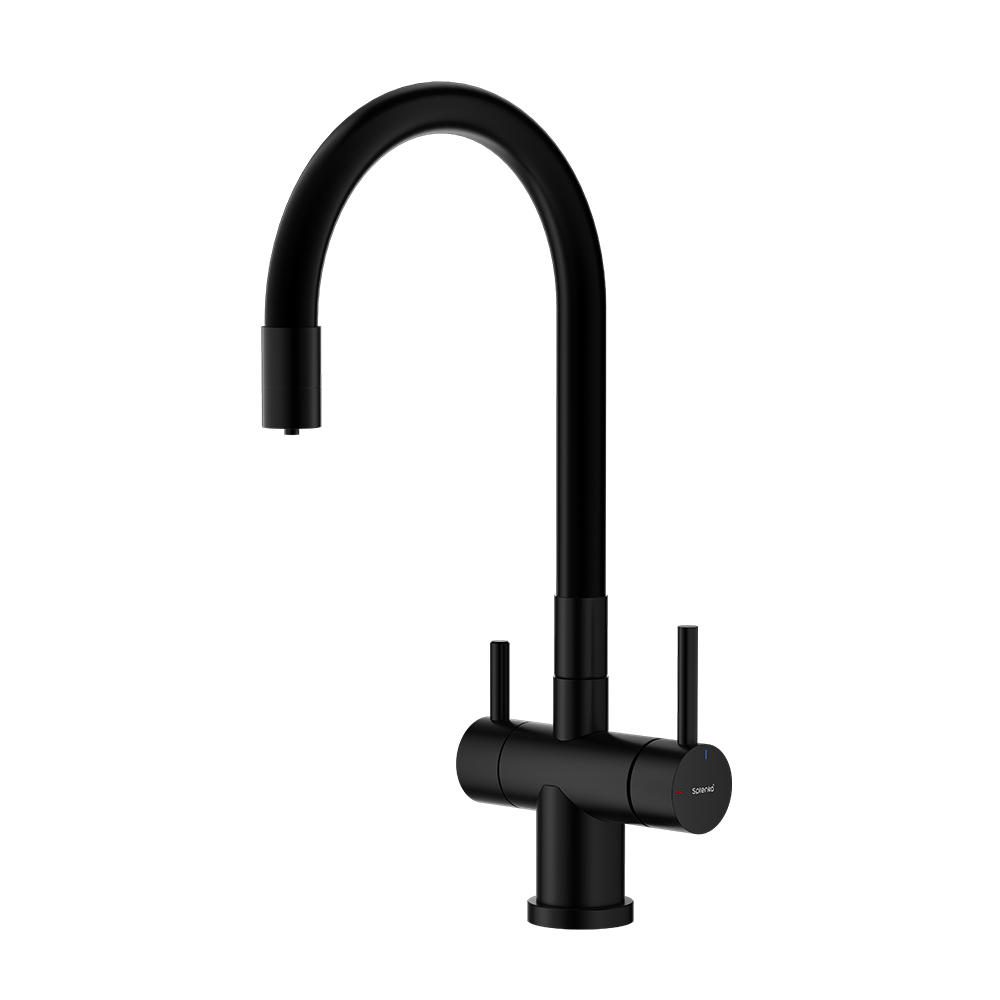 Смеситель для кухни под фильтр с гибким изливом Splenka S70.64.06, чёрный