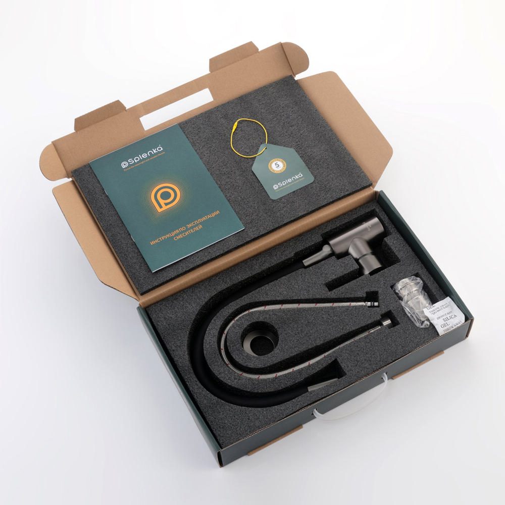 Смеситель для кухни с гибким изливом Splenka S201.4406.09, графит — изображение 8