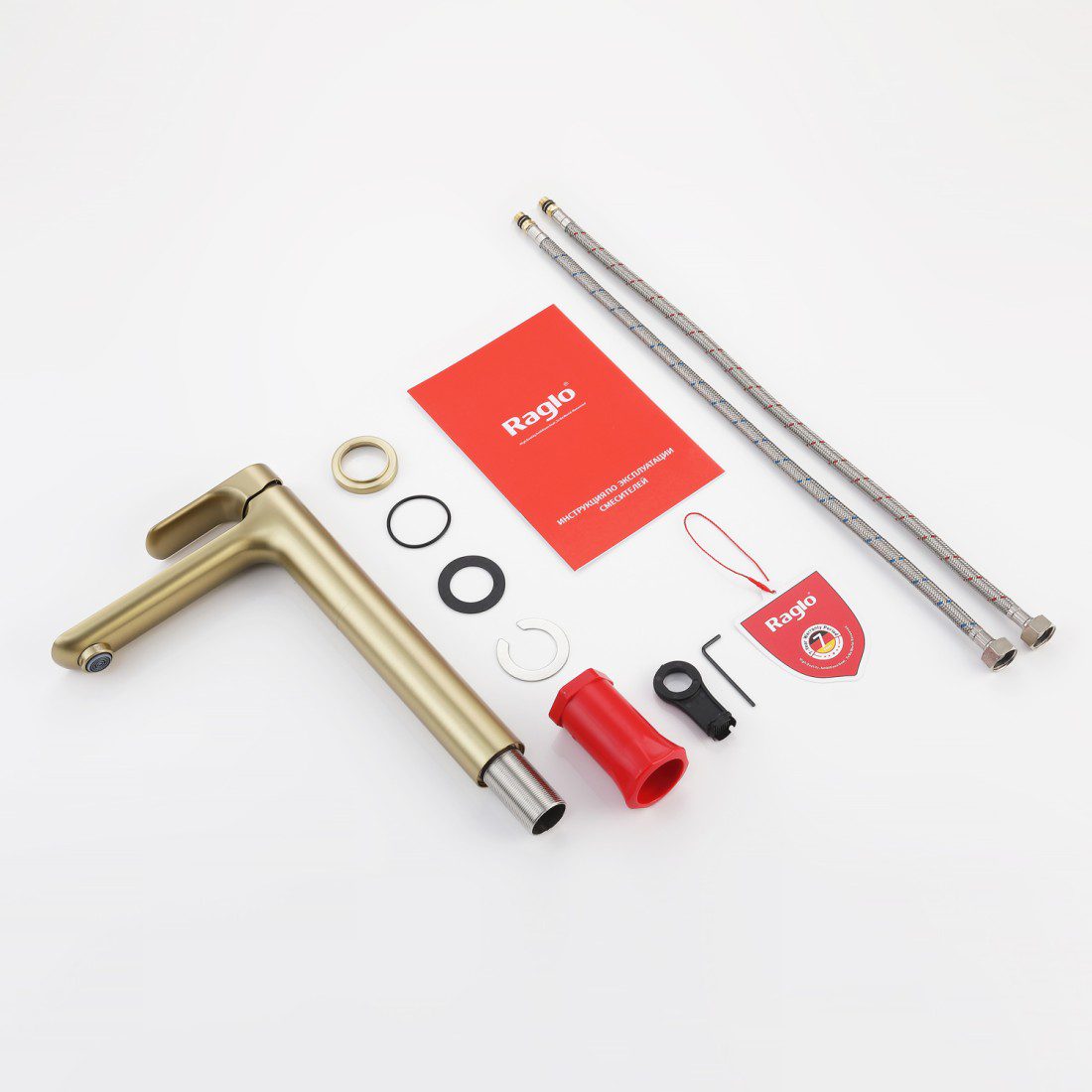 Смеситель для умывальника Raglo R03.15.03, золотой сатин — изображение 7