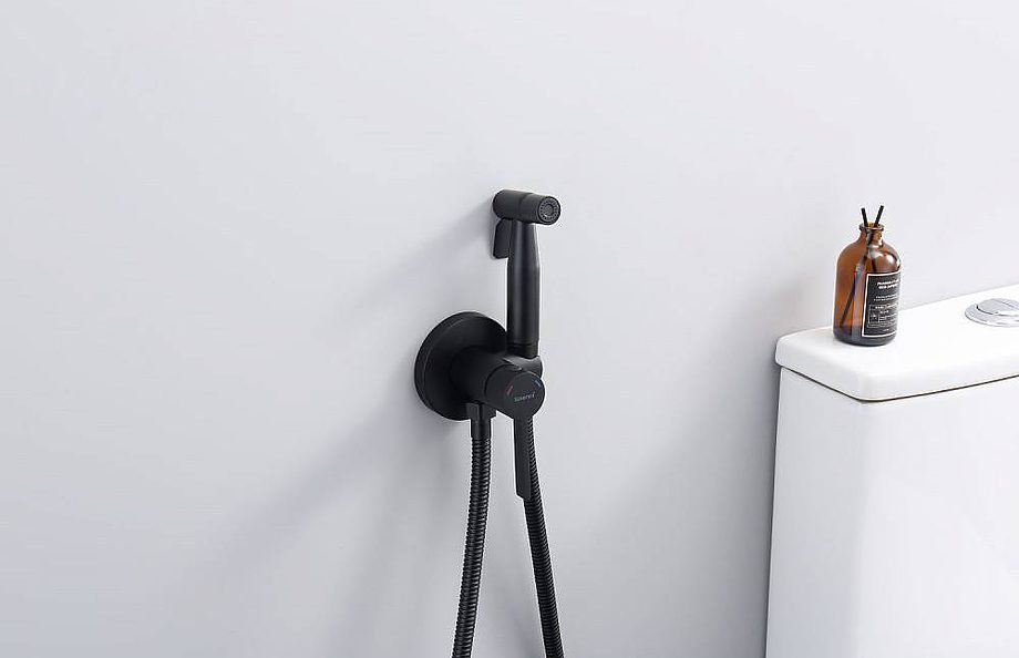 Смеситель скрытого монтажа для гигиенического душа Splenka S221.52.06, чёрный — изображение 4