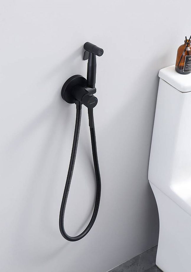 Смеситель скрытого монтажа для гигиенического душа Splenka S221.52.06, чёрный — изображение 3