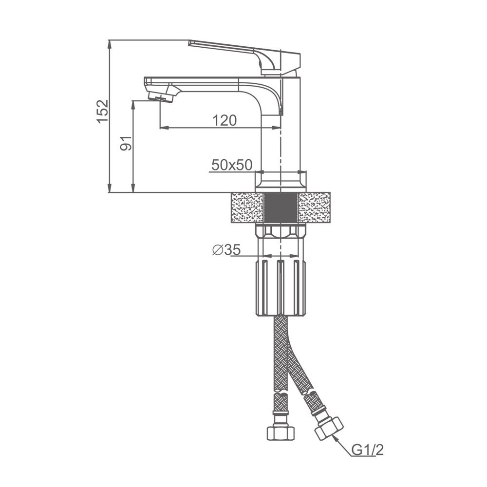 Смеситель для умывальника Splenka S30.10.09, графит — изображение 2