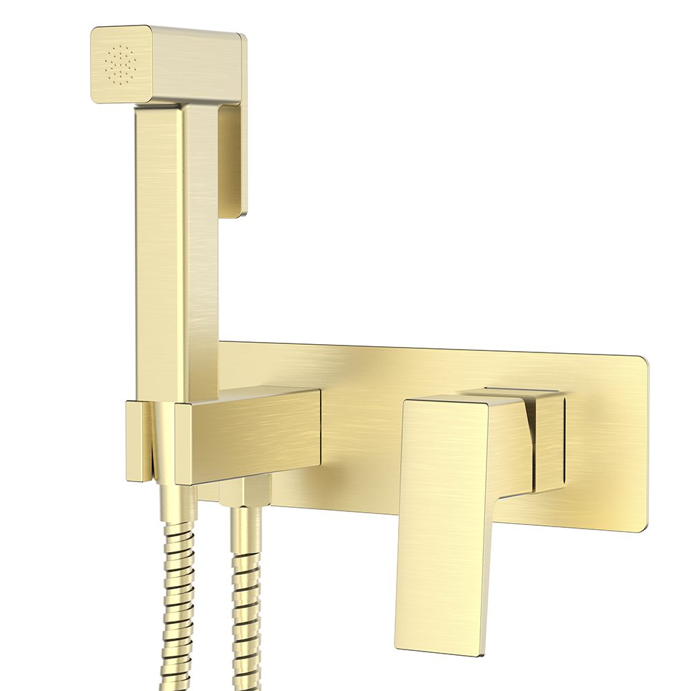 Смеситель скрытого монтажа для гигиенического душа Splenka S01.52.03, золотой сатин