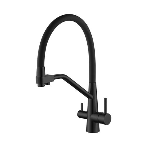 Смеситель для кухни под фильтр с гибким изливом Splenka S71.62.06, чёрный