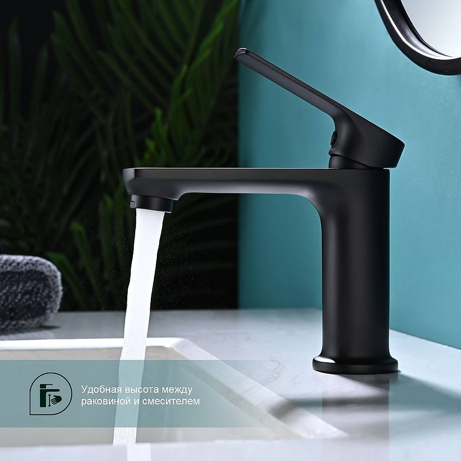 Смеситель для умывальника Splenka S30.10.06, чёрный — изображение 5