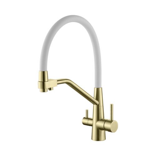 Смеситель для кухни под фильтр с гибким изливом Splenka S71.62.03, золотой сатин