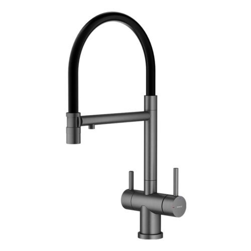 Смеситель для кухни под фильтр с гибким изливом Splenka S70.63.09, графит