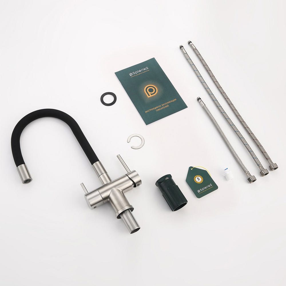 Смеситель для кухни под фильтр с гибким изливом Splenka S70.64.05, сатин — изображение 6