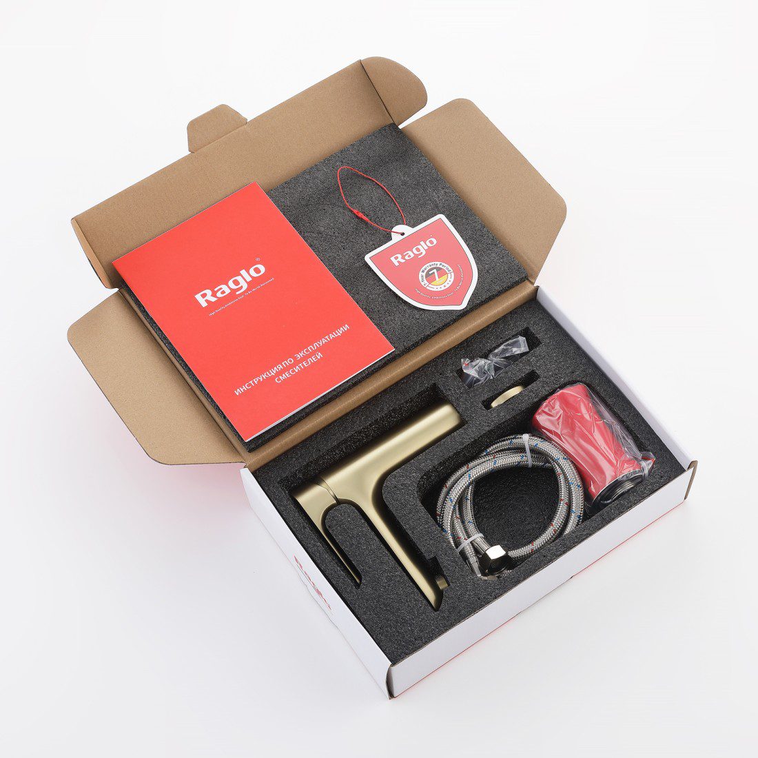 Смеситель для умывальника Raglo R03.10.03, золотой сатин — изображение 5