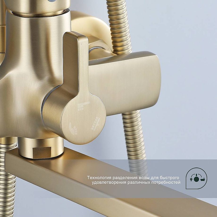 Душевая система Splenka S30.24.03, золотой сатин — изображение 5