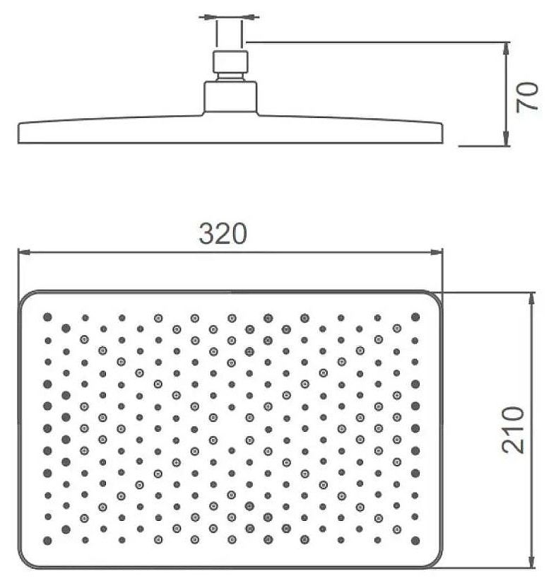 Верхняя лейка 32 x 21 см, тропический душ Splenka S451.52 — изображение 3