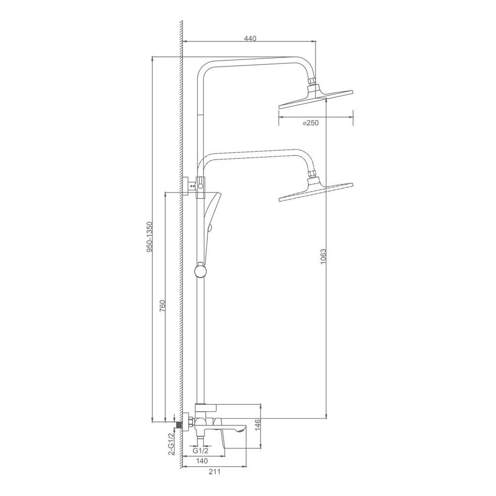 Душевая система Splenka S41.24.09, графит — изображение 10