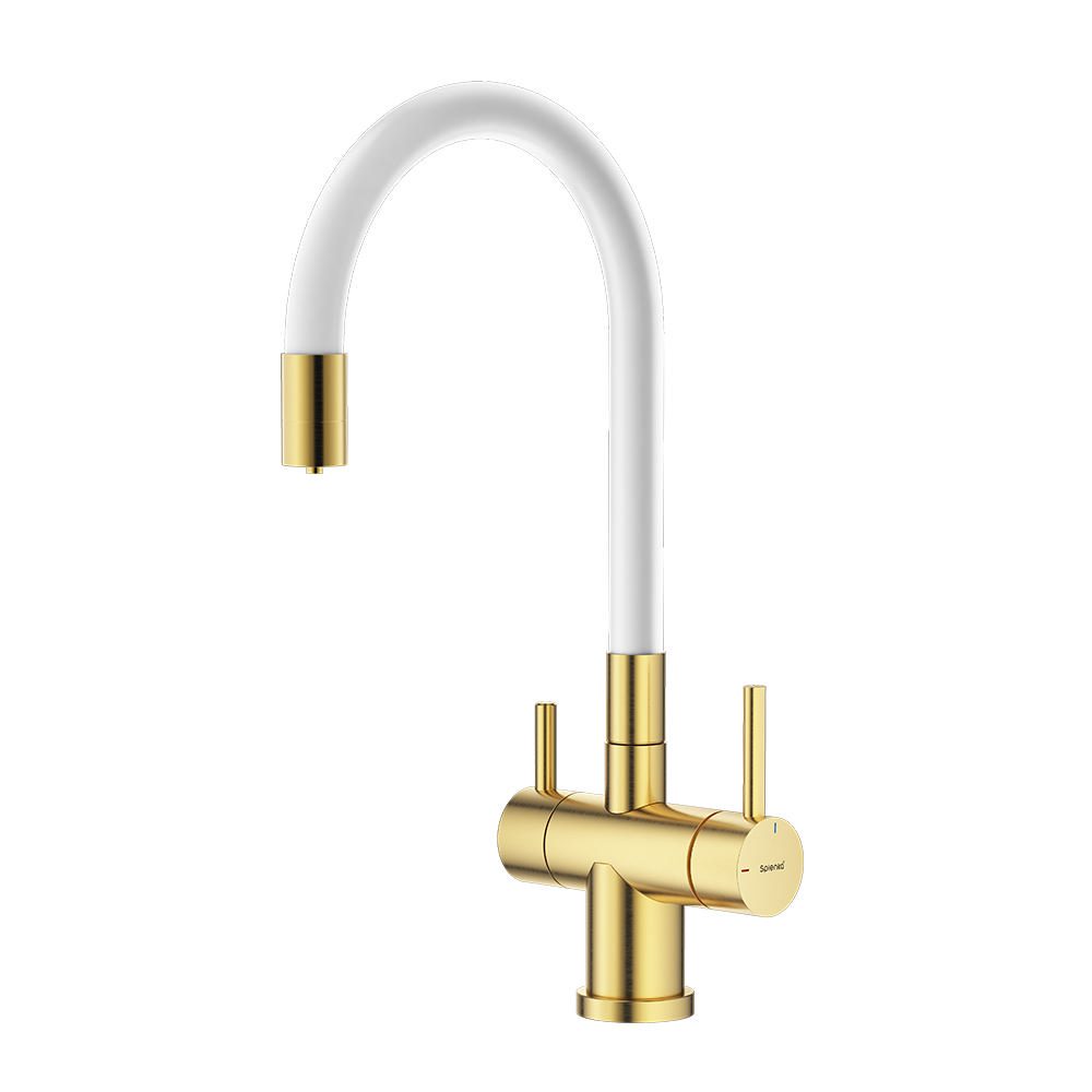 Смеситель для кухни под фильтр с гибким изливом Splenka S70.64.03, золотой сатин
