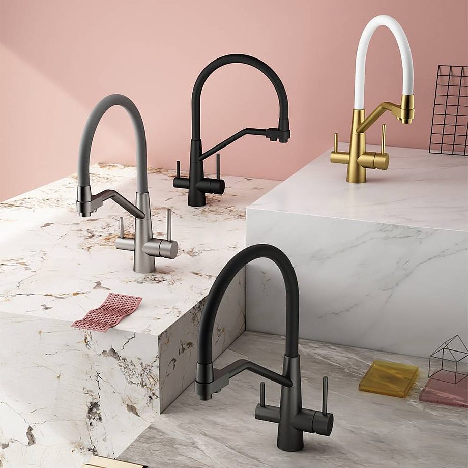 Смеситель для кухни под фильтр с гибким изливом Splenka S71.62.07, серый — изображение 3