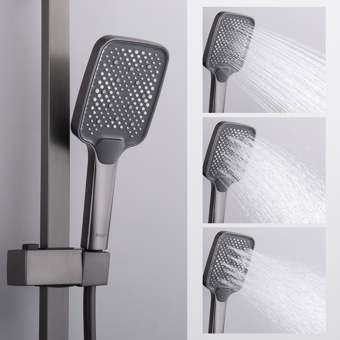 Душевая система с термостатическим смесителем Raglo R01.26.09, графит — изображение 9