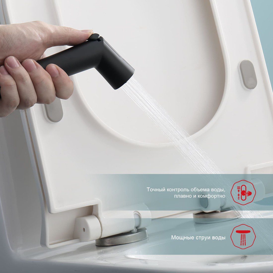 Смеситель скрытого монтажа для гигиенического душа с термостатом Raglo R23.56.06, чёрный — изображение 8