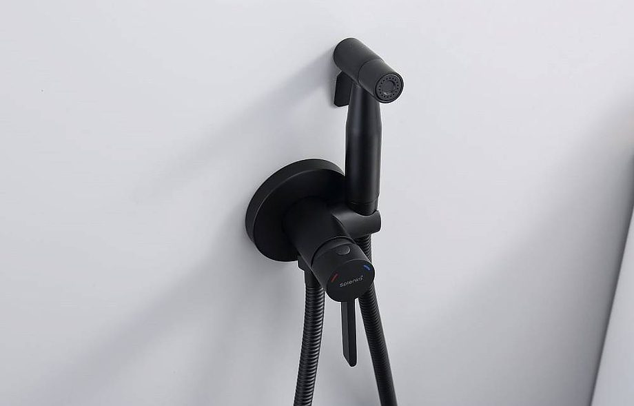Смеситель скрытого монтажа для гигиенического душа Splenka S221.52.06, чёрный — изображение 5