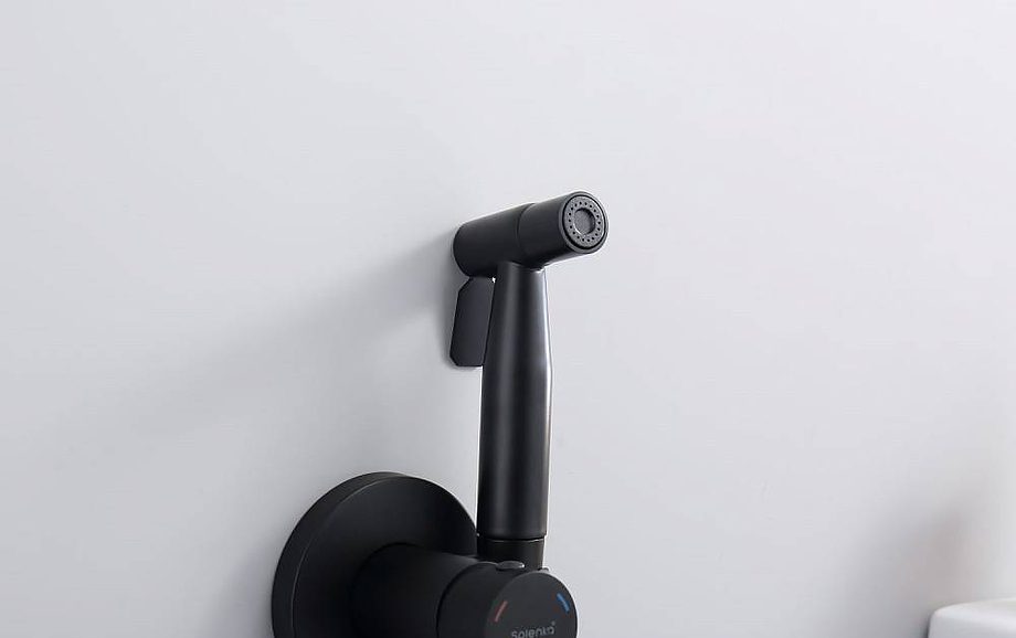 Смеситель скрытого монтажа для гигиенического душа Splenka S221.52.06, чёрный — изображение 6