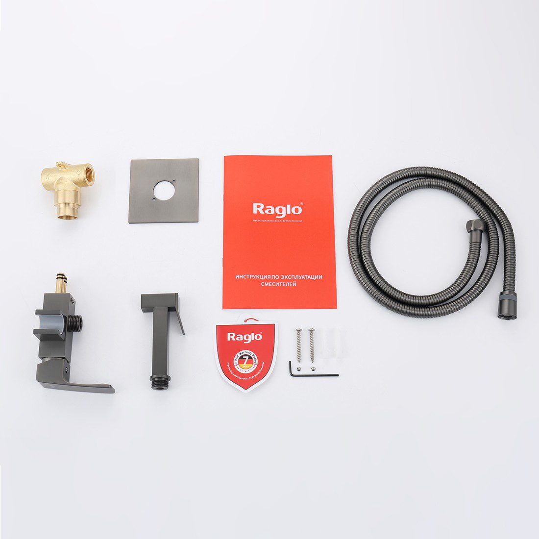 Смеситель скрытого монтажа для гигиенического душа Raglo R01.52.09, графит — изображение 4