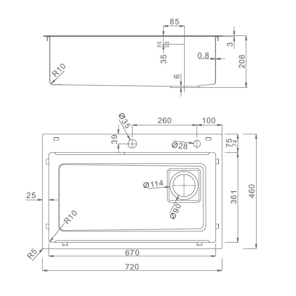 Кухонная мойка Raglo R702.7246.05, сатин — изображение 2