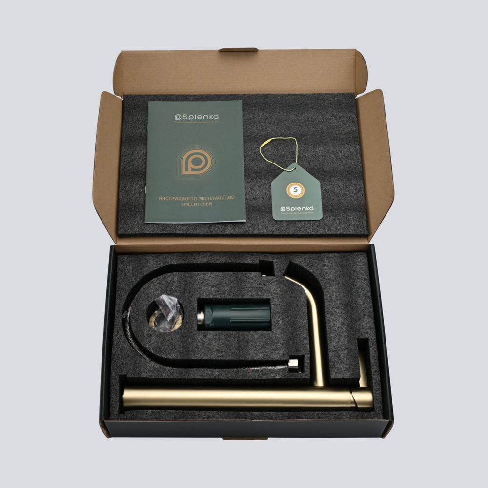 Смеситель для умывальника Splenka S221.15.03, золотой сатин — изображение 4