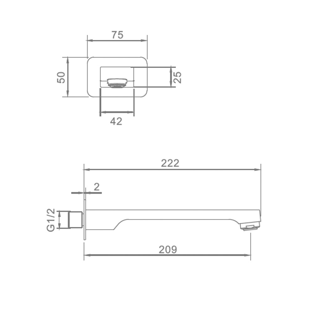 Настенный излив для смесителя Raglo R473.60.09, графит — изображение 2