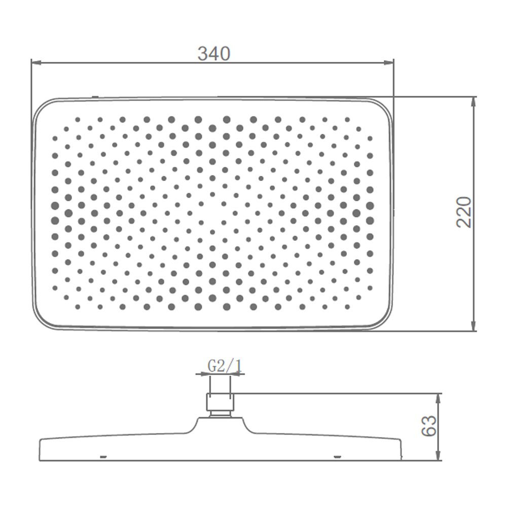 Верхняя лейка 34 x 22 см, тропический душ Raglo R451.52.09, графит — изображение 2