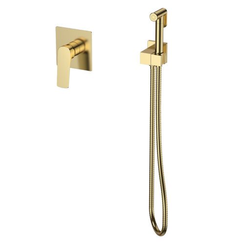 Смеситель скрытого монтажа для гигиенического душа Splenka S30.53.03, золотой сатин