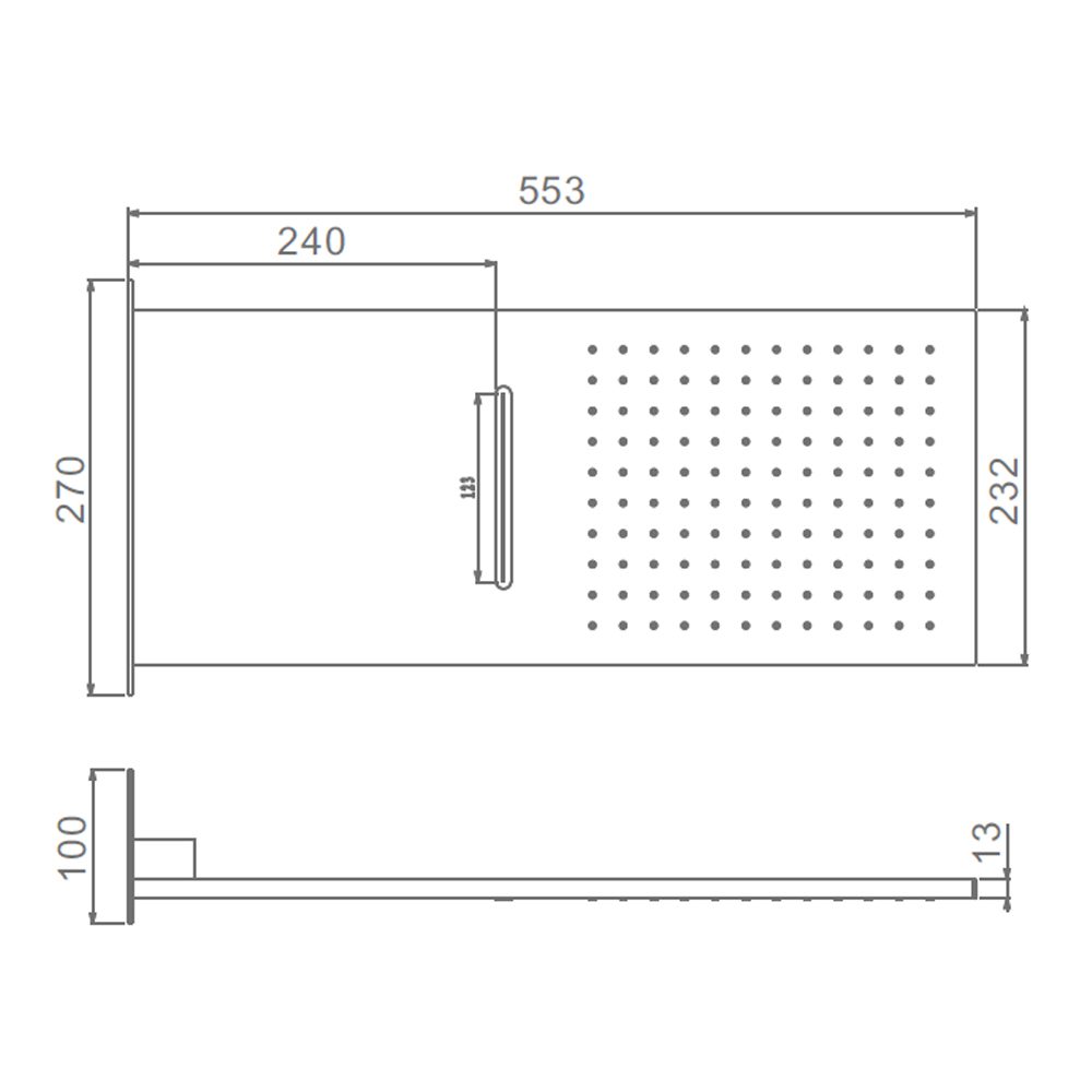 Тропический душ 55,3 x 25,2 см встраиваемый Raglo R452.01.09, графит — изображение 2
