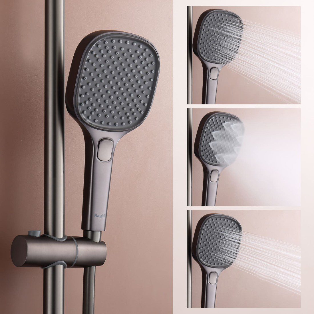 Душевая система с термостатическим смесителем Raglo R22.26.09, графит — изображение 6