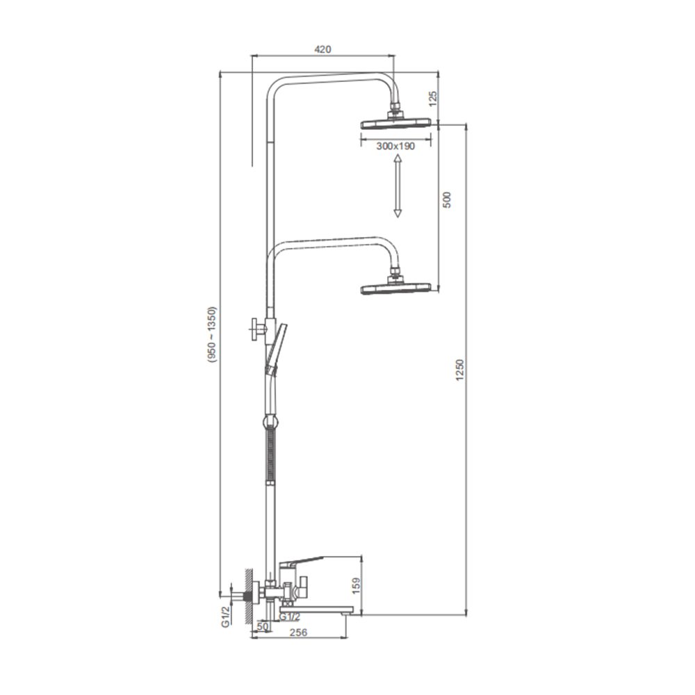 Душевая система Splenka S40.24.07, серый — изображение 2