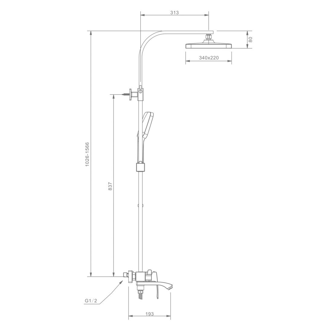 Душевая система с термостатическим смесителем Raglo R01.26.09, графит — изображение 13