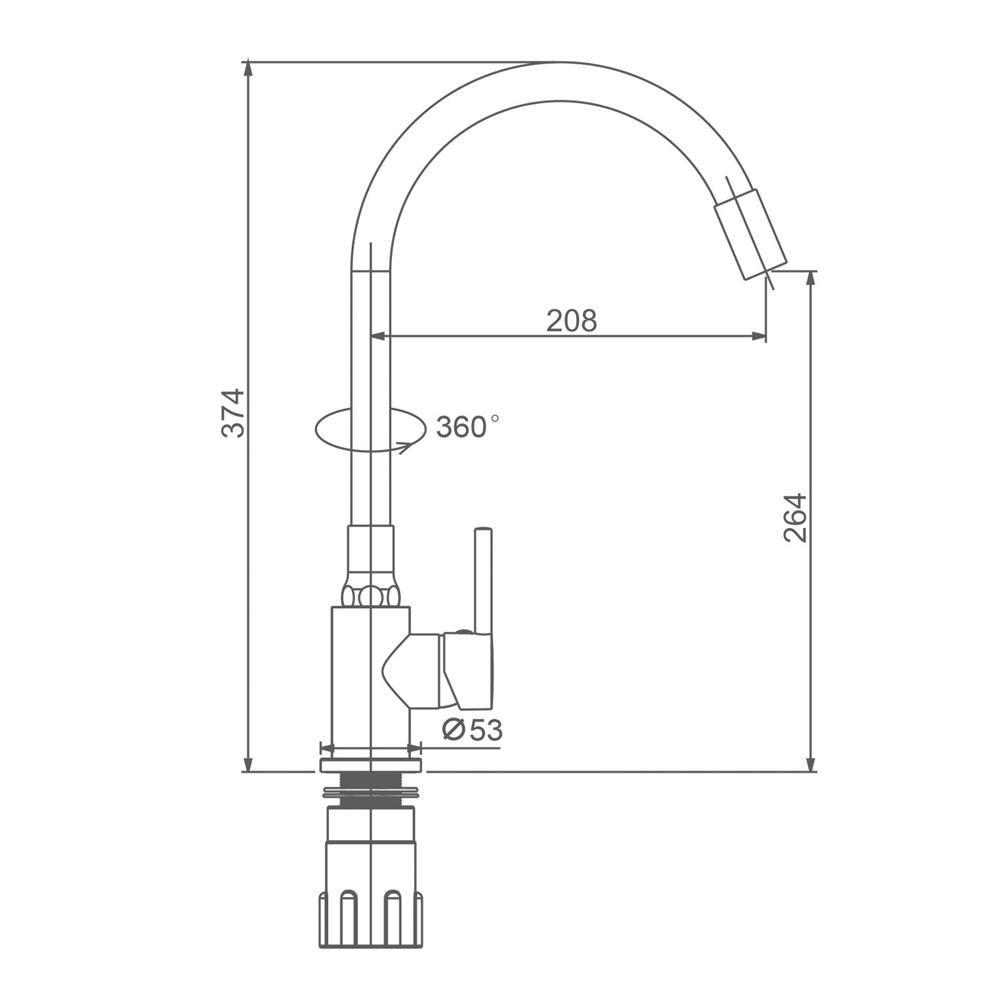 Смеситель для кухни с гибким изливом Splenka S201.4406.09, графит — изображение 9