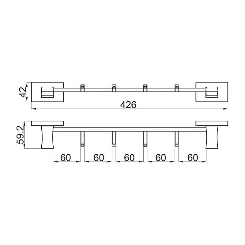 Планка с крючками Gappo G0716-49, оружейная сталь — изображение 2
