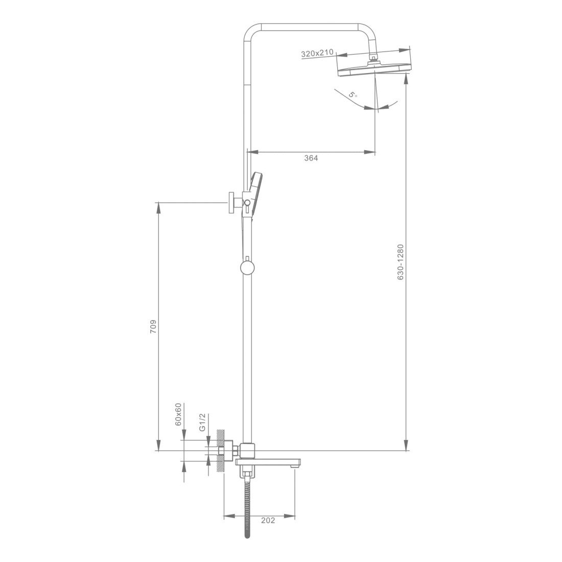 Душевая система Raglo R30.24.06, чёрный — изображение 2